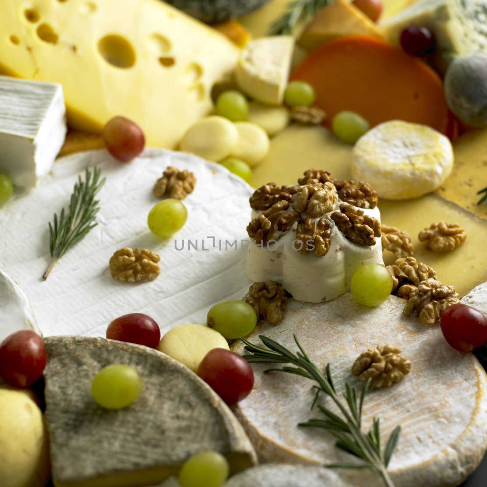 cheese still life with fruit