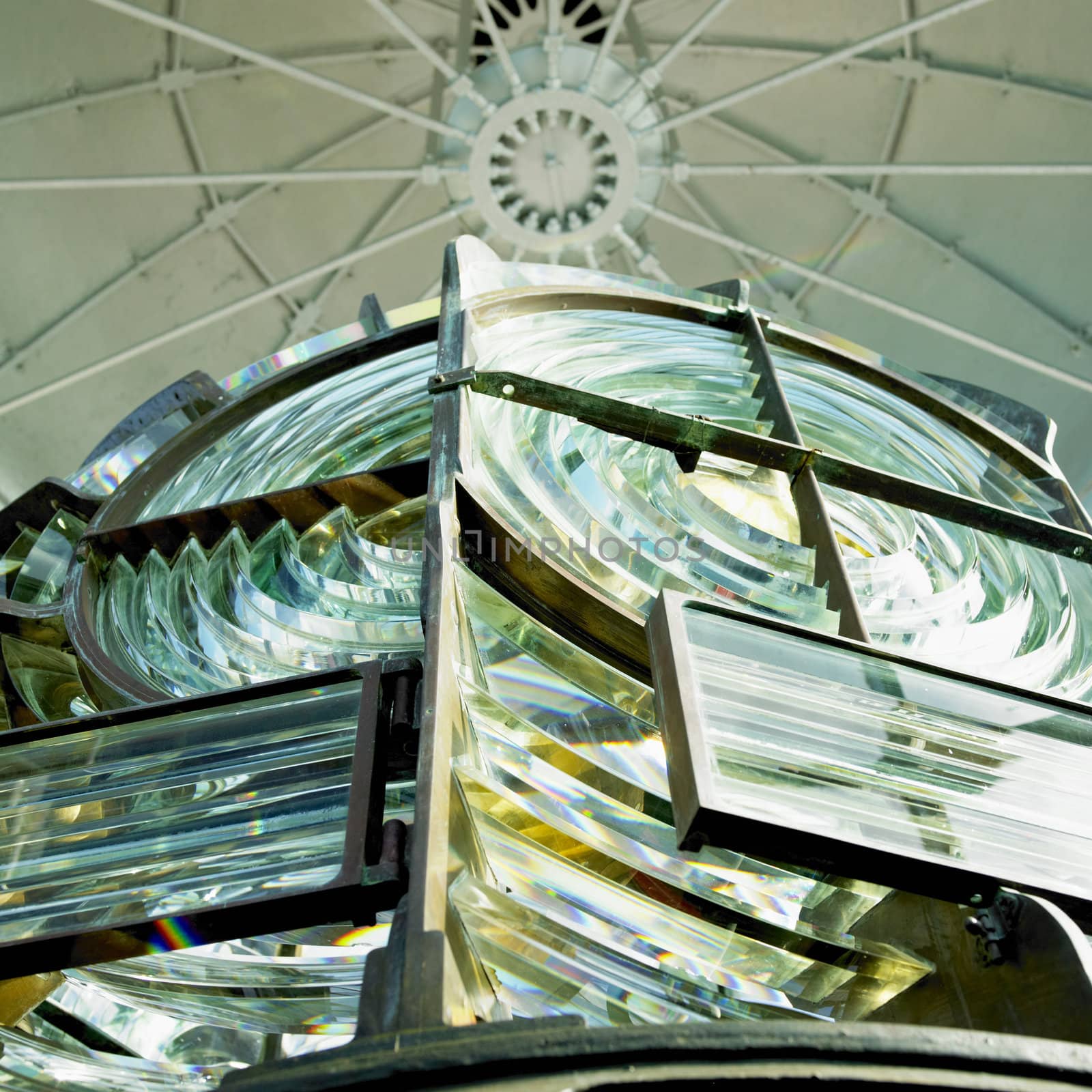 lighthouse''s interior, Fresnel lens, Cayo Pared�n Grande, Camaguey Province, Cuba