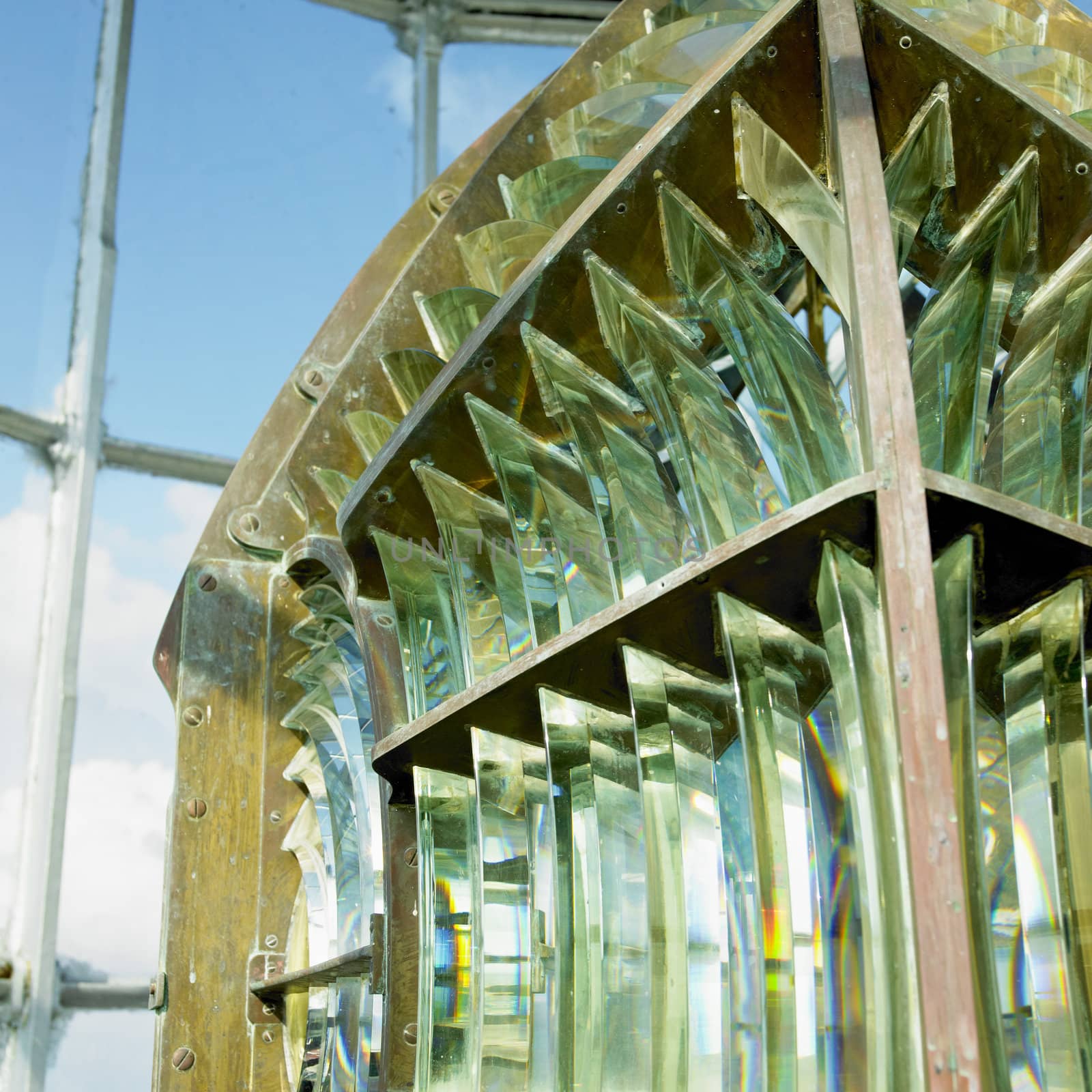 lighthouse''s interior, Fresnel lens, Cayo Pared�n Grande, Camaguey Province, Cuba