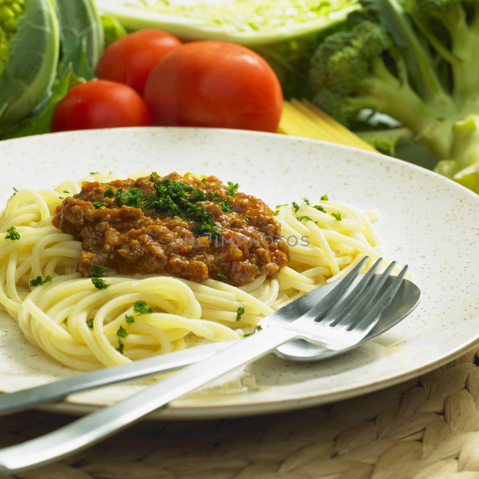 spaghetti with minced meat