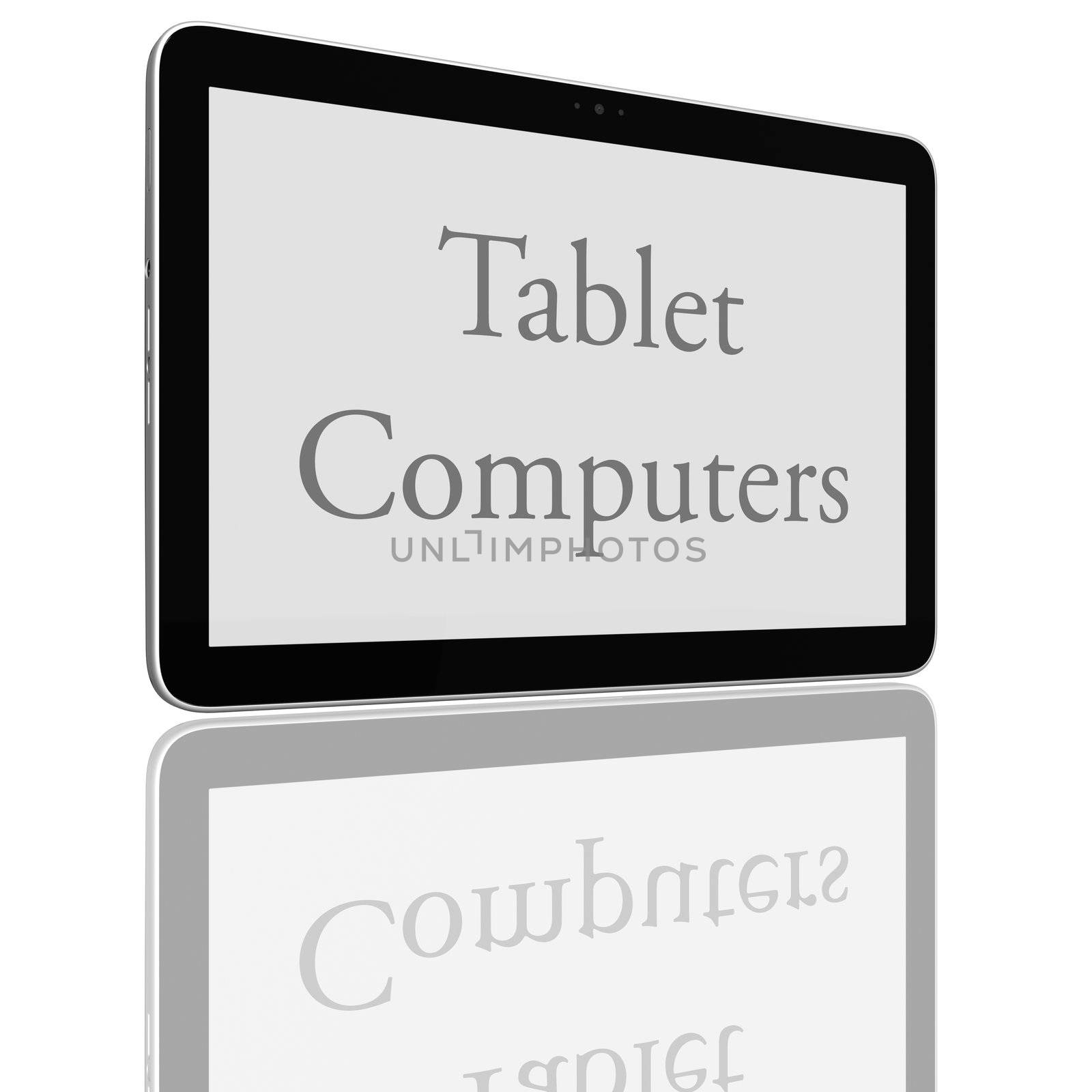 Book and generic teblet computer 3D model isolated on white, digital library concept