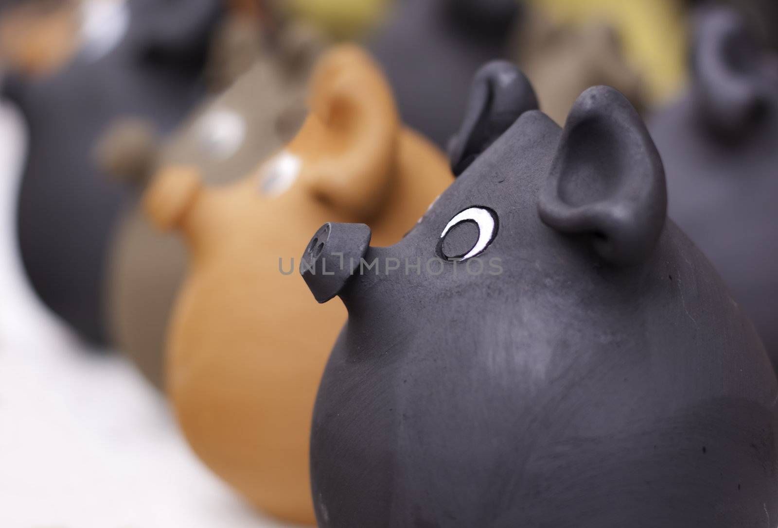 Clay Piggy bank or money-box by kasto