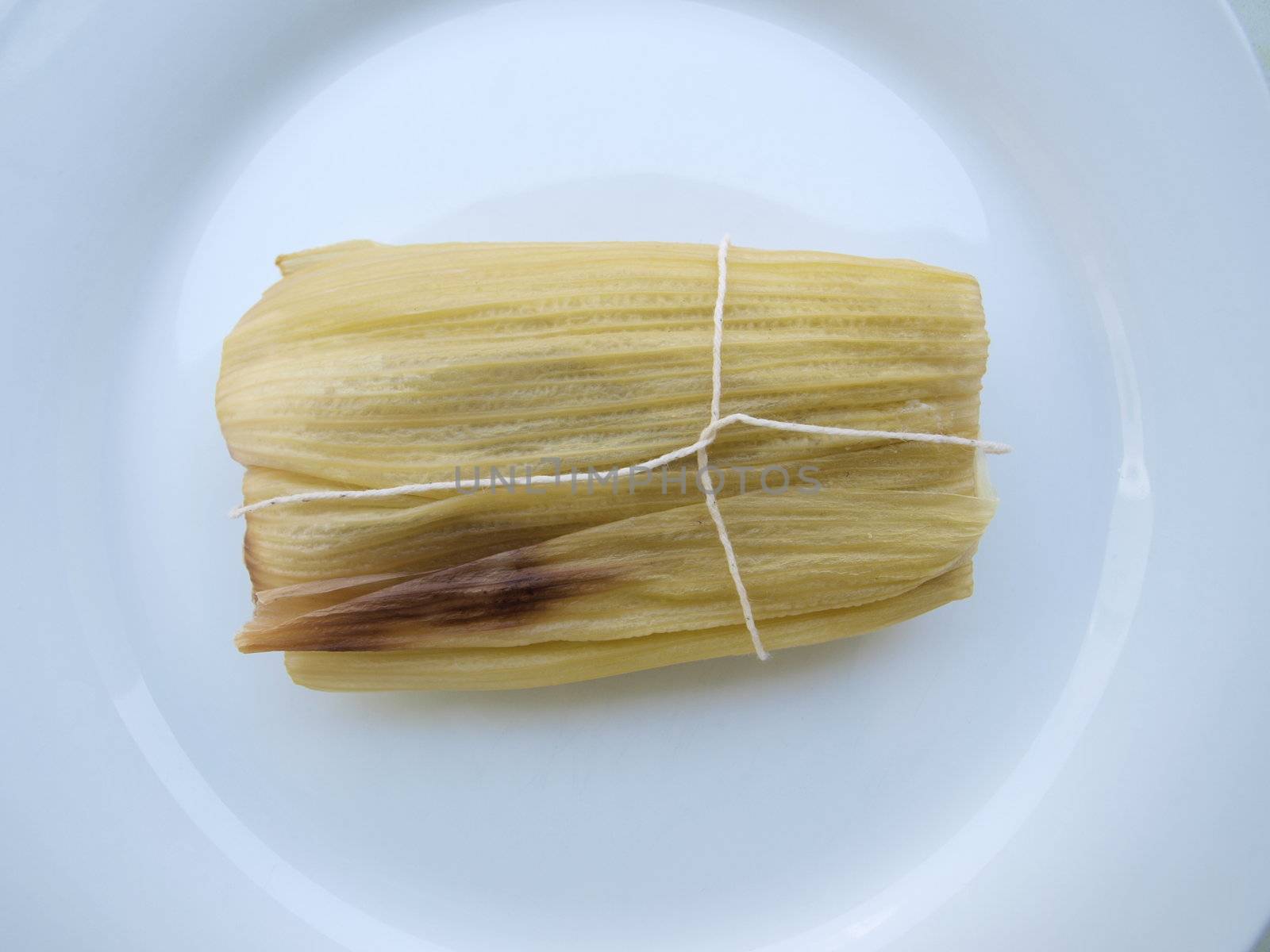 Sweet tamale, a traditional Latin American corn wrap