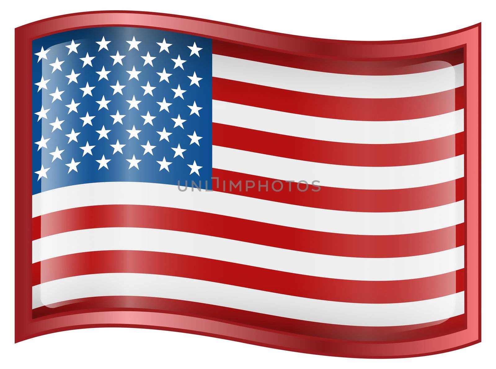 USA flag icon, isolated on white background