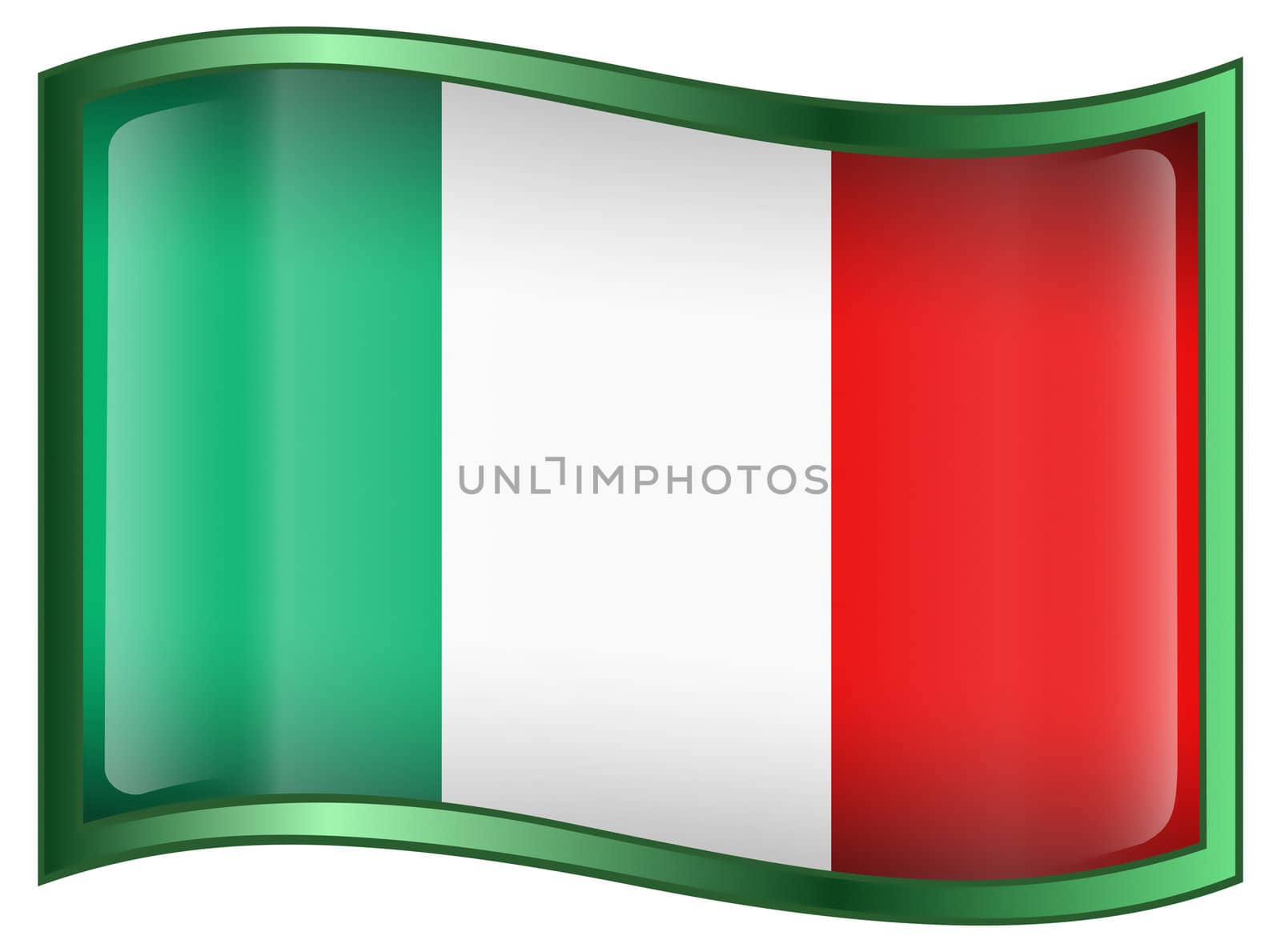 Italy Flag Icon, isolated on white background by zeffss