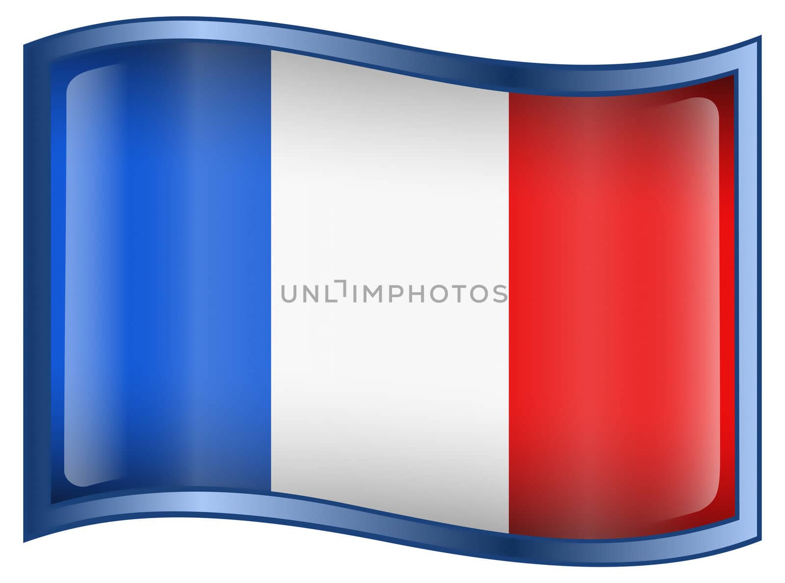 France Flag Icon, isolated on white background.