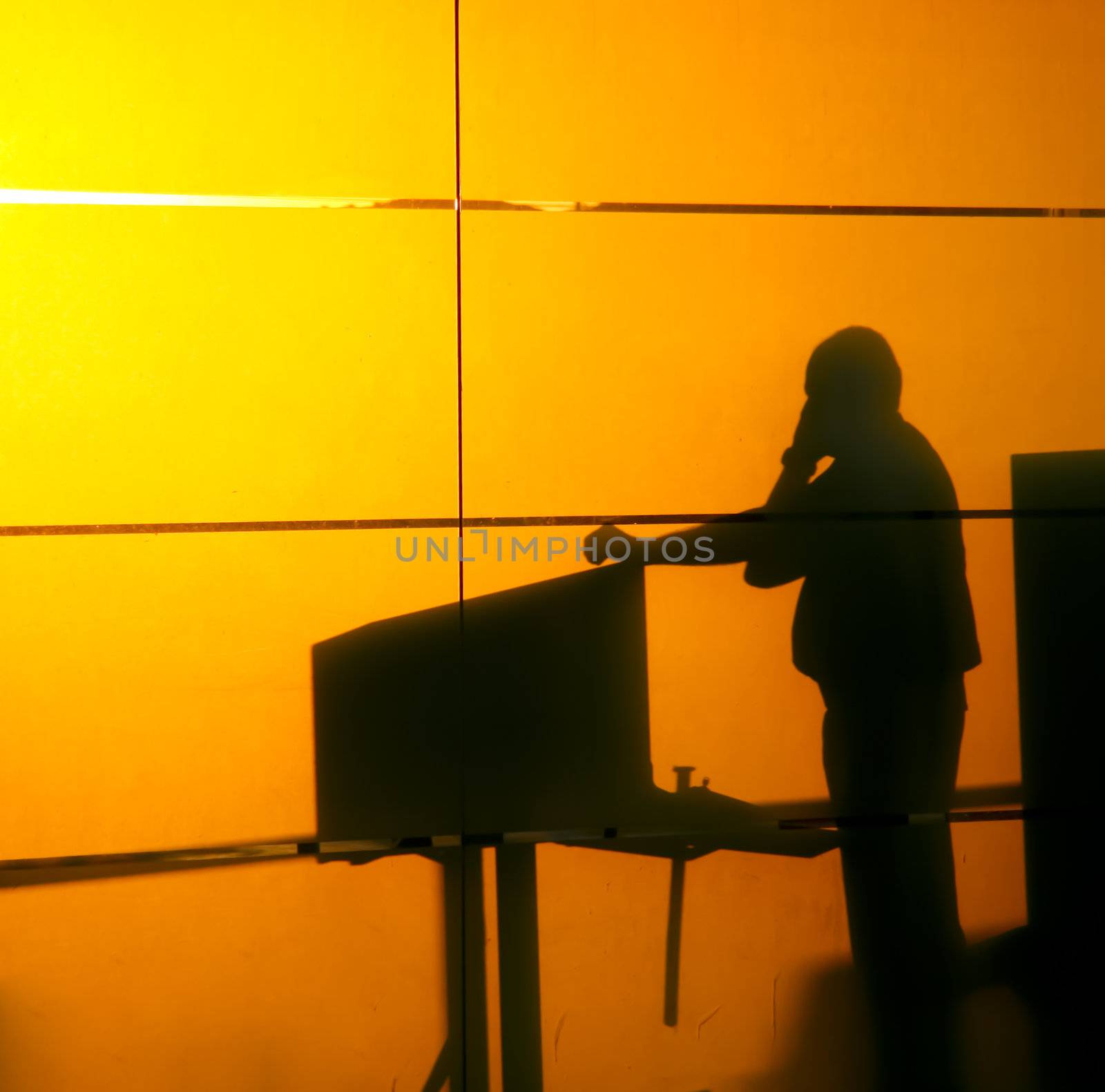 Silhouette of a guardians in a
travel inspection point