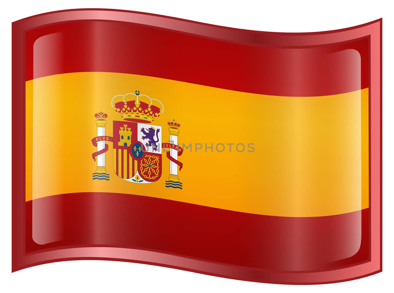 Spain Flag Icon, isolated on white background