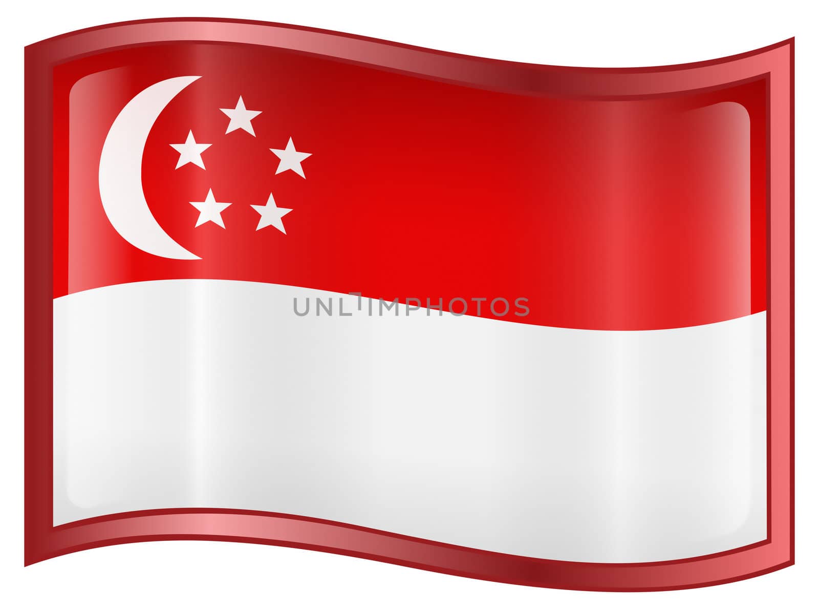 Singapore Flag Icon, isolated on white background