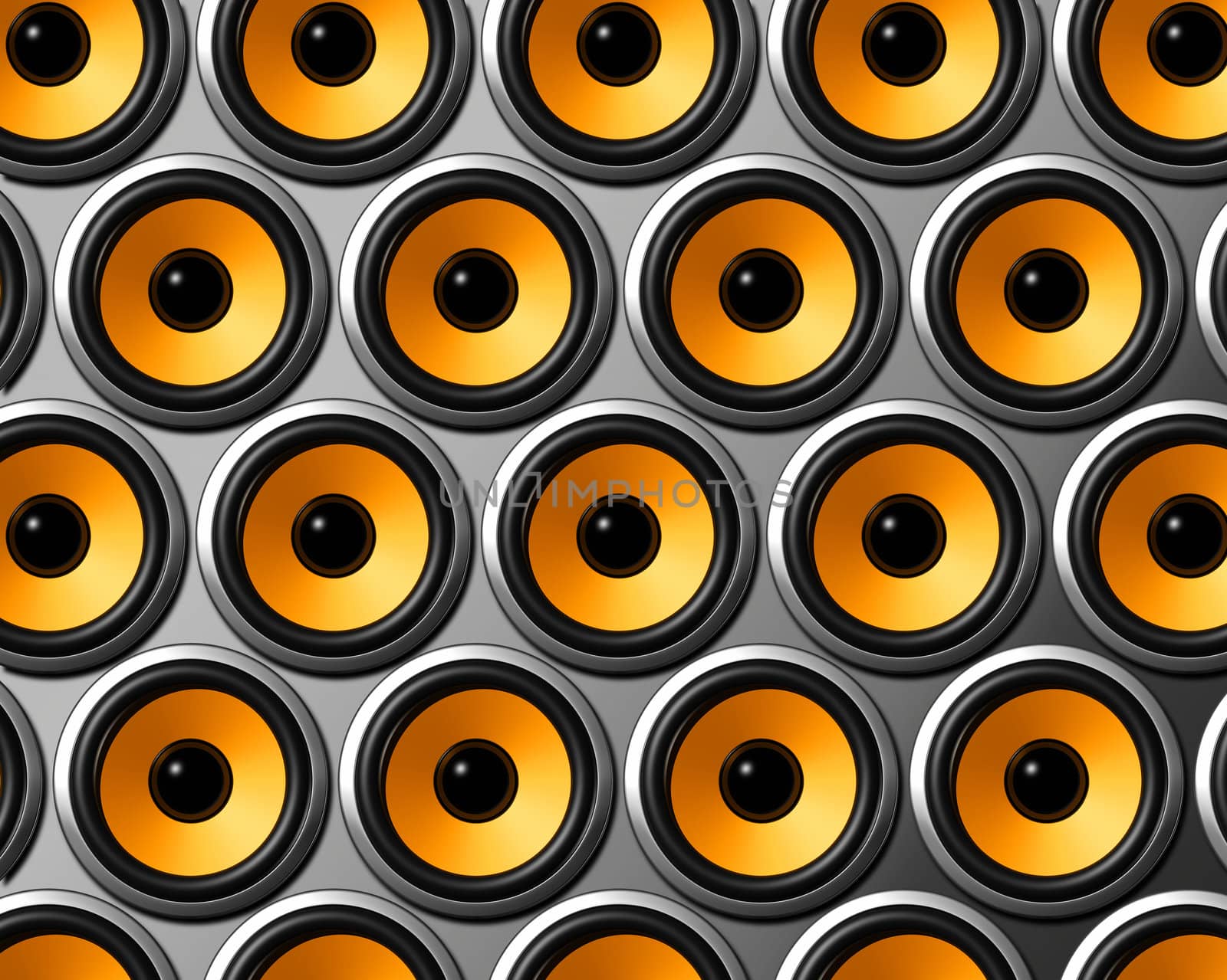 orange speakers wall by daboost