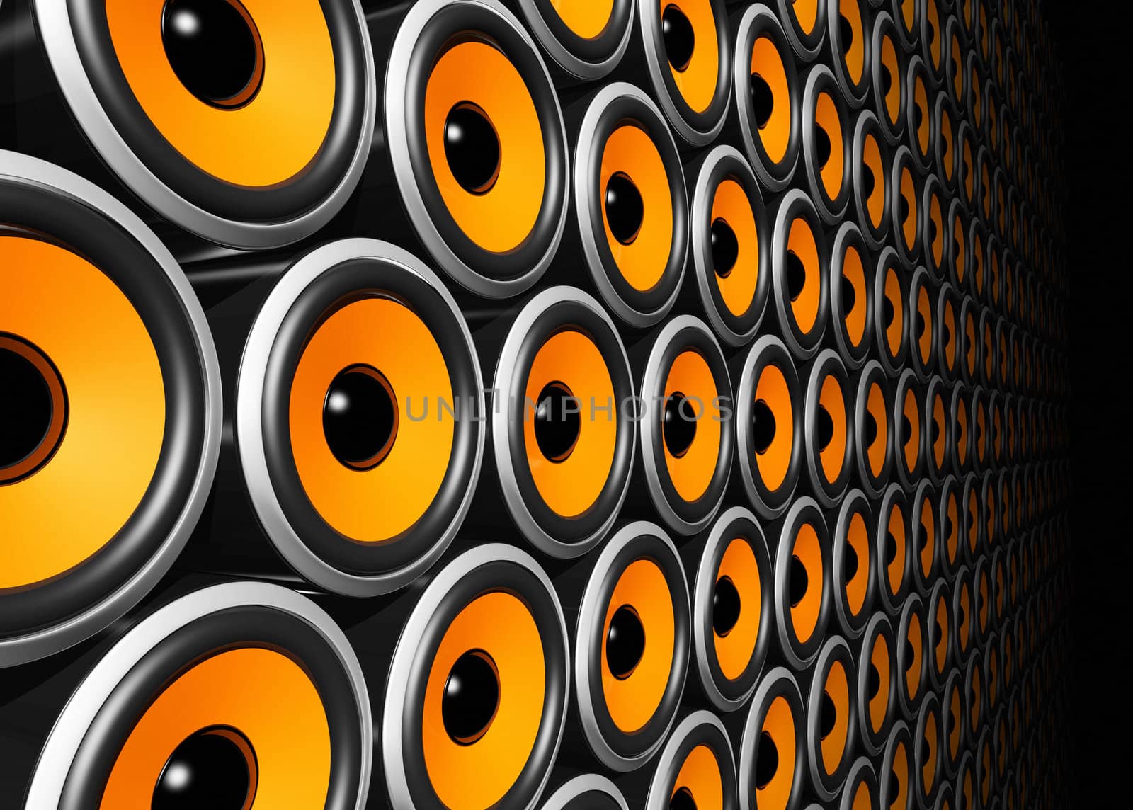 orange speakers wall by daboost