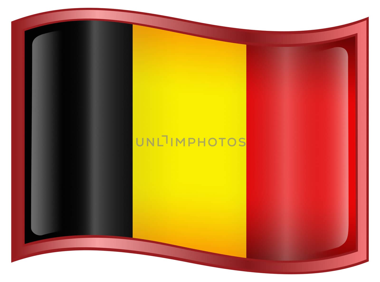 Belgium Flag Icon, isolated on white background.