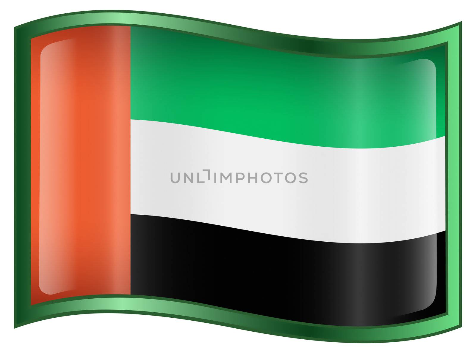 United Arab Emirates Flag Icon, isolated on white background.