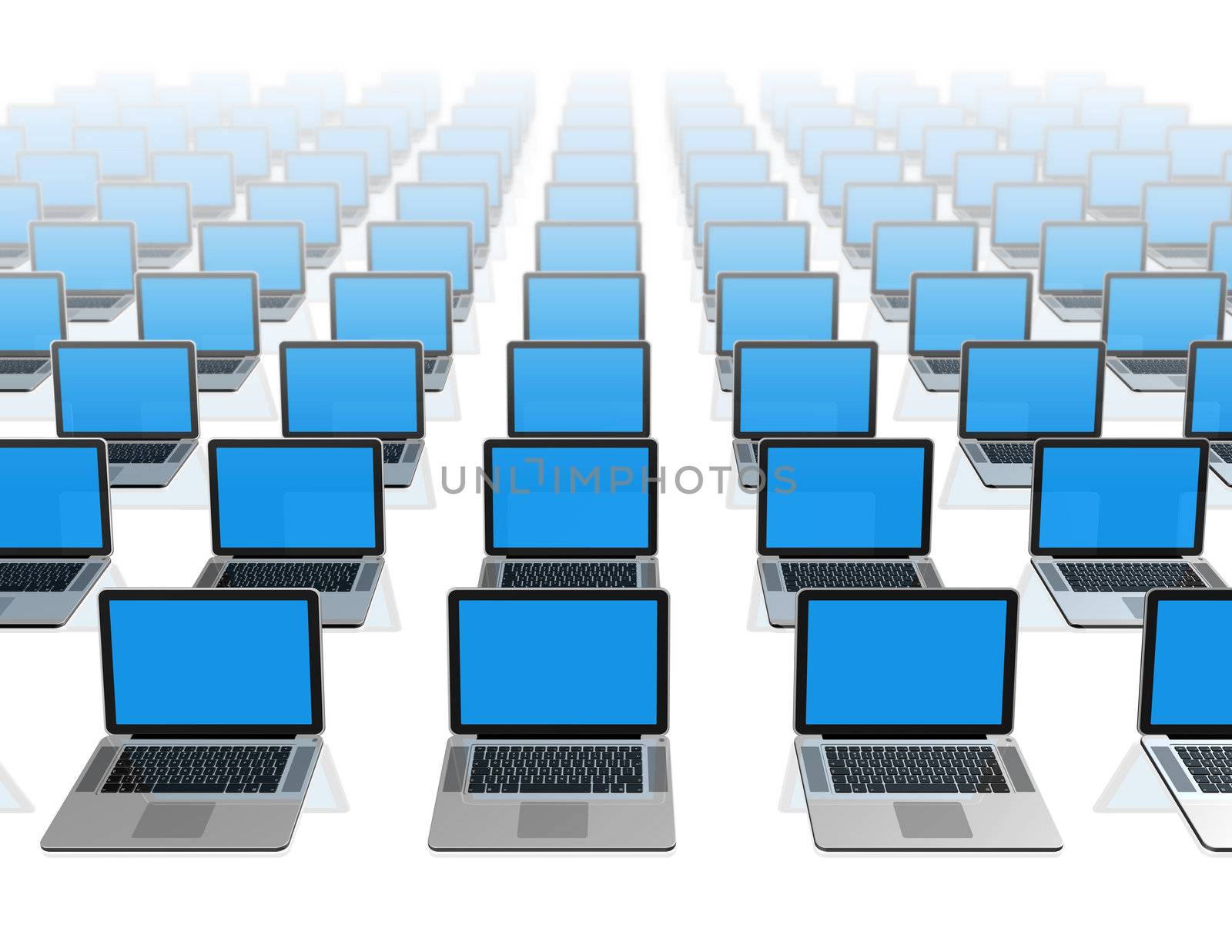 Laptop computers isolated on white by daboost