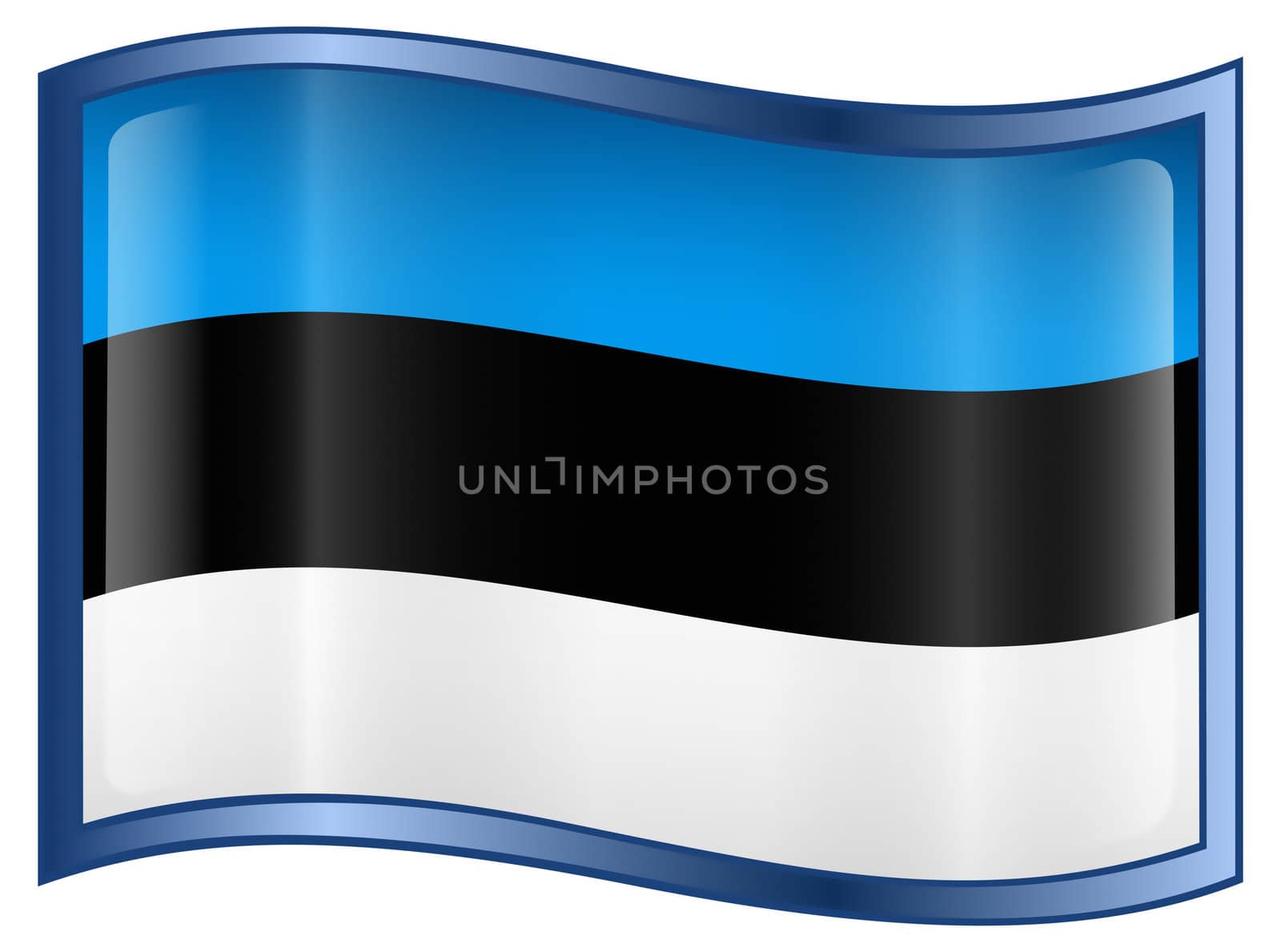Estonia Flag Icon, isolated on white background.