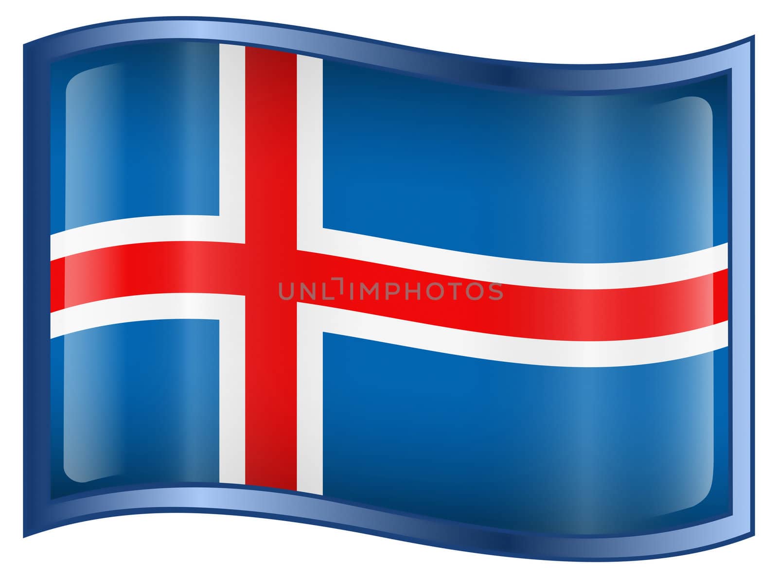 Iceland Flag icon, isolated on white background.