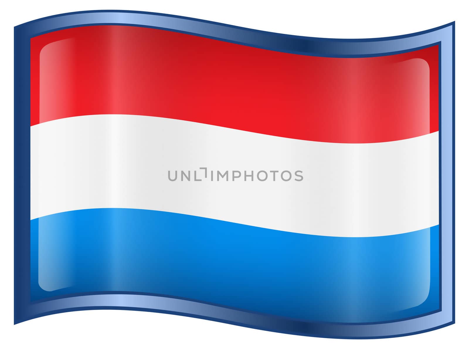 Luxemborg Flag Icon, isolated on white background.