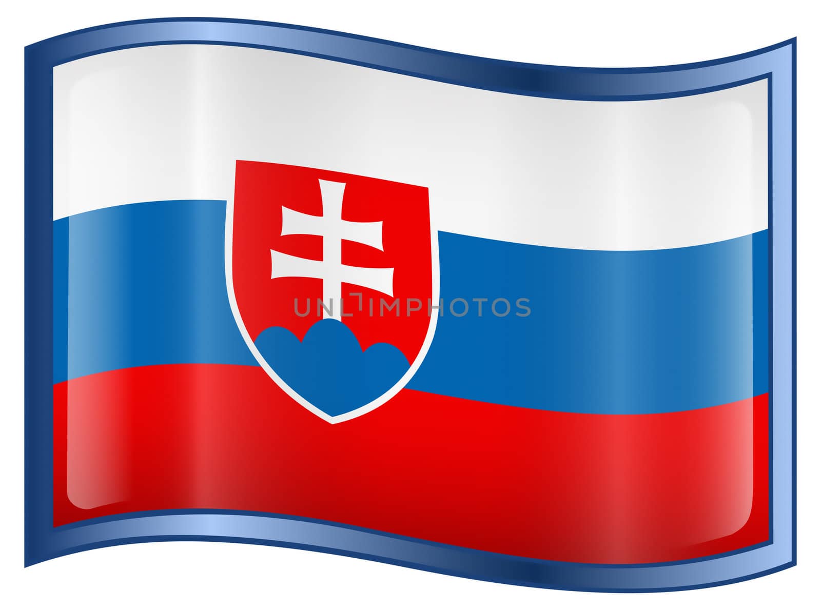 Slovakia Flag icon, isolated on white background.