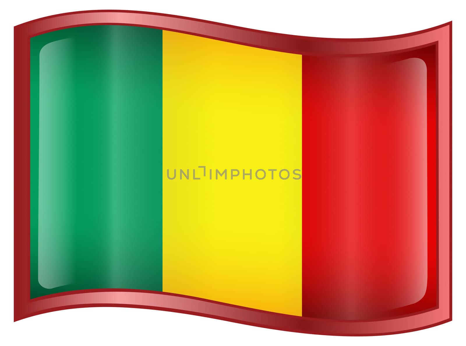 Mali Flag icon, isolated on white background. by zeffss