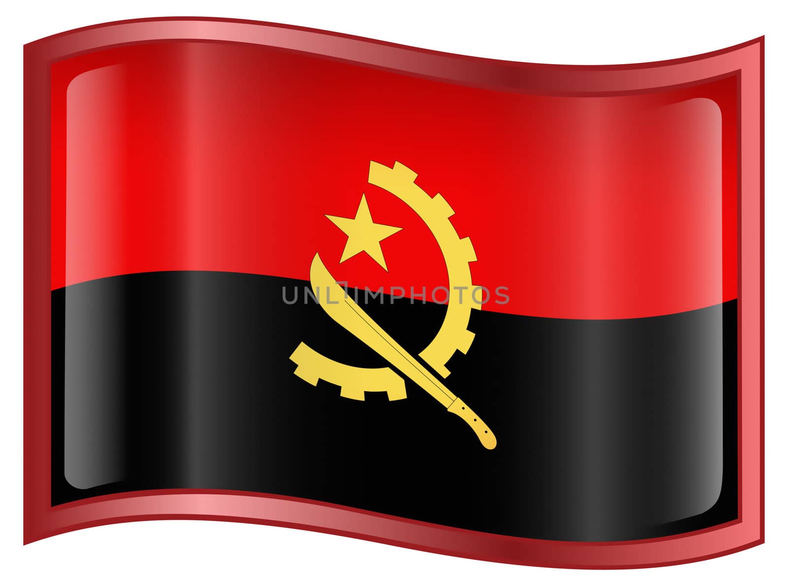 Angola Flag icon, isolated on white background. by zeffss