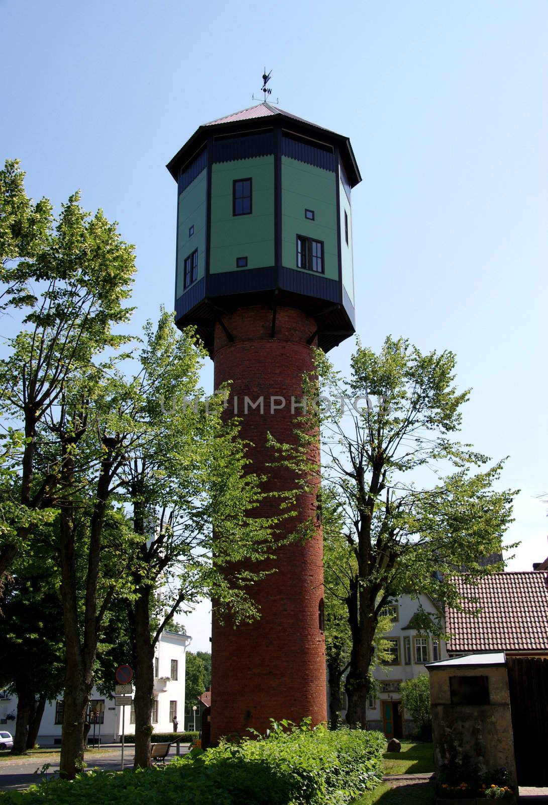 Urban old water tower.Estonia. Viljandi.