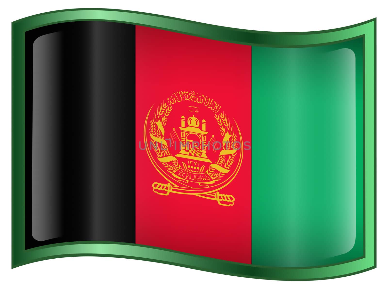 Afghanistan Flag icon, isolated on white background. by zeffss