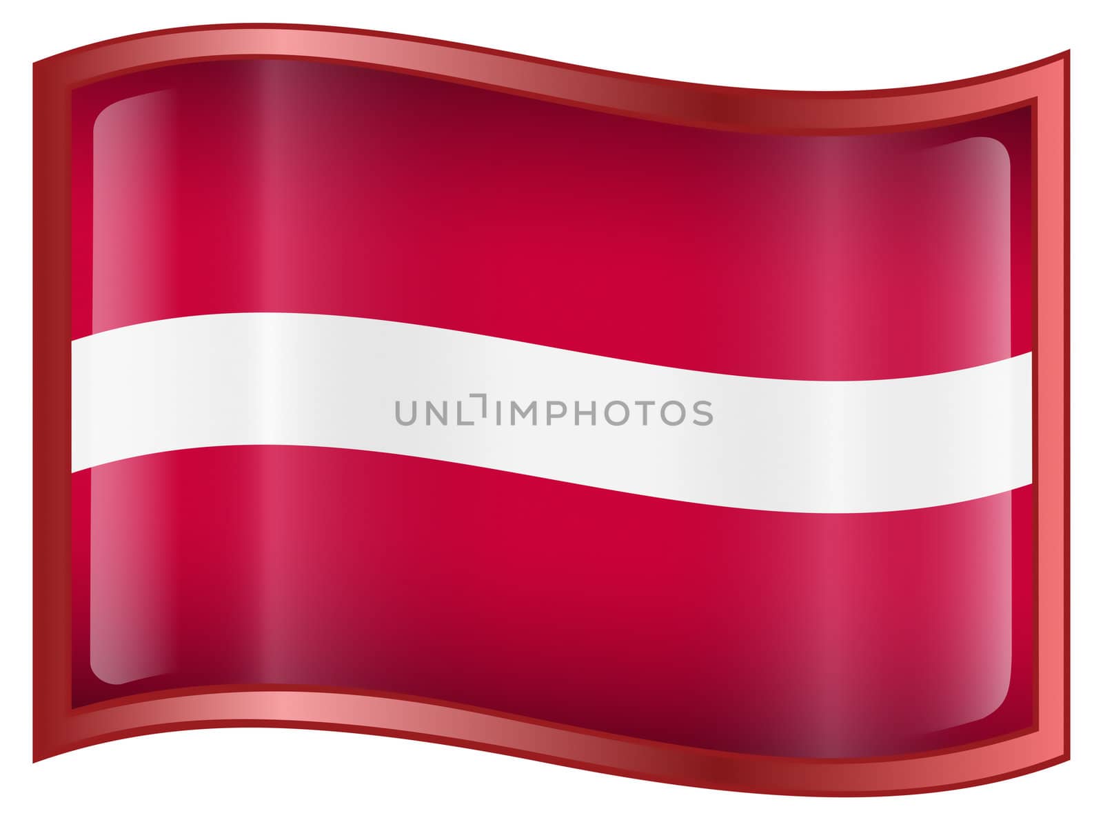 Latvia Flag icon, isolated on white background.