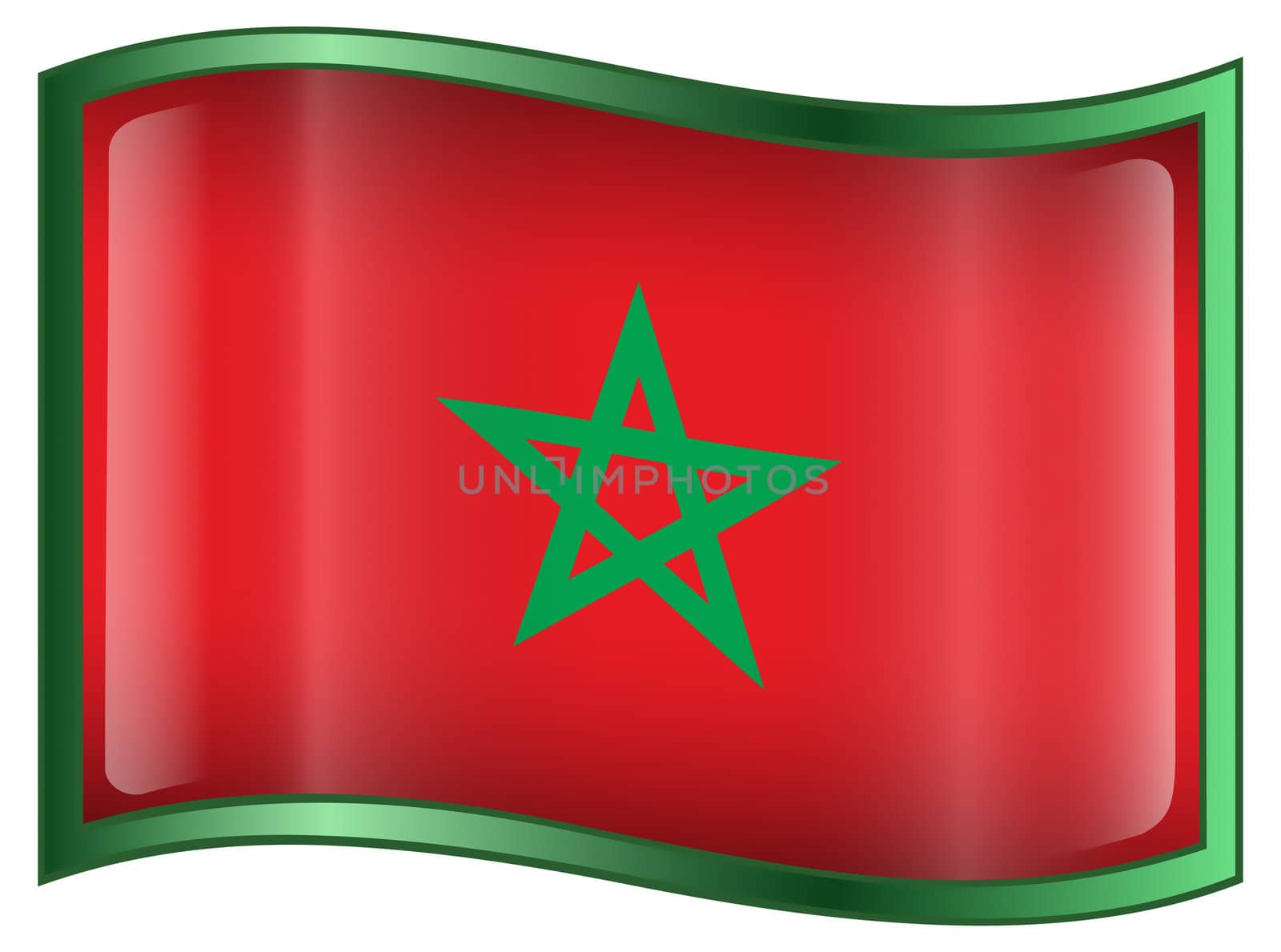 Morocco Flag icon, isolated on white background.