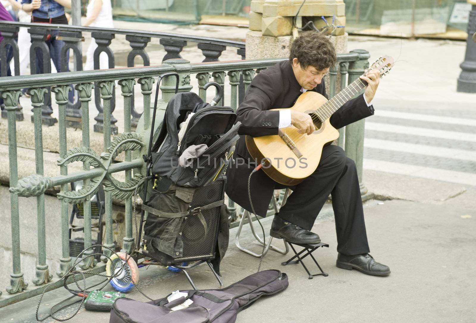 The street musician in the St Petersburg, Russia