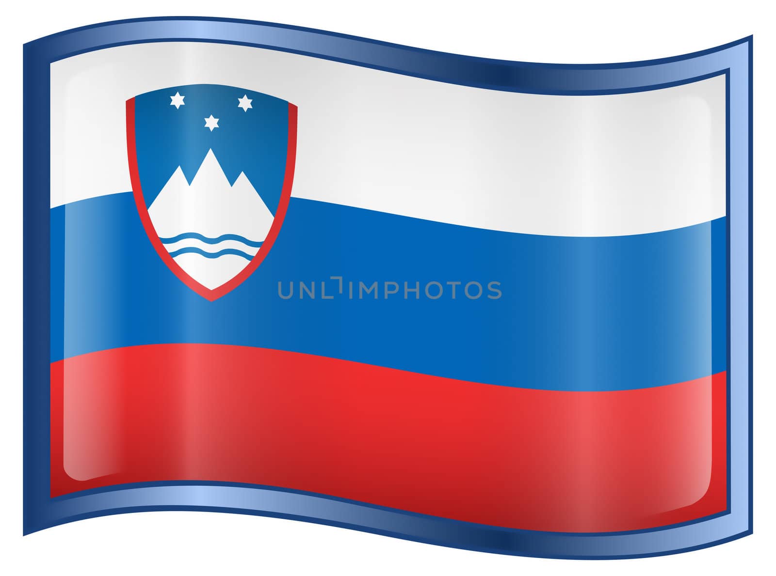 Slovenia Flag icon, isolated on white background.