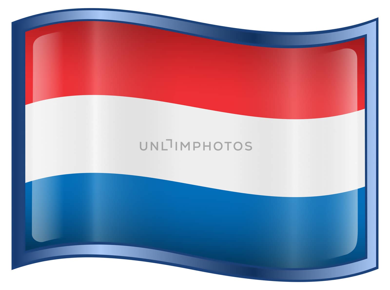 Dutch Flag icon, isolated on white background.