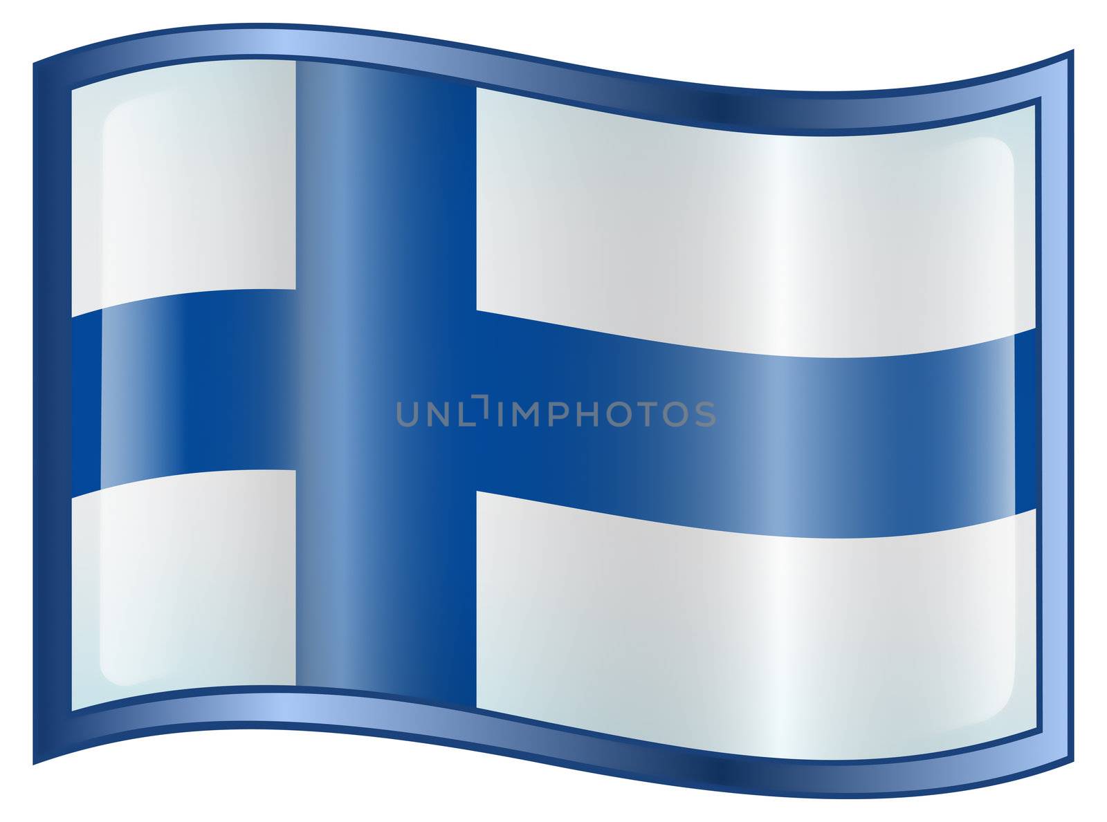 Finland Flag icon, isolated on white background.