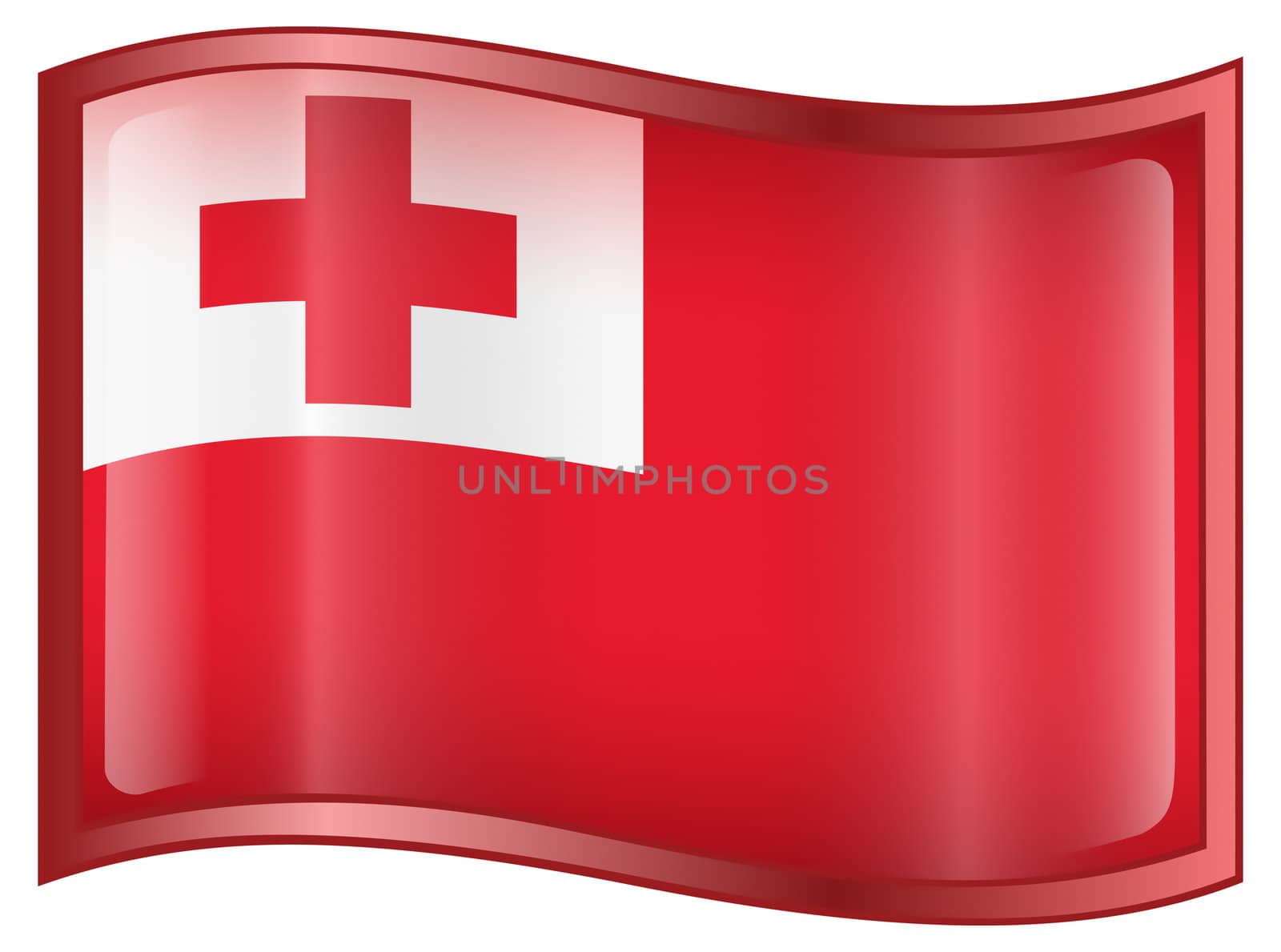 Tonga Flag icon, isolated on white background.