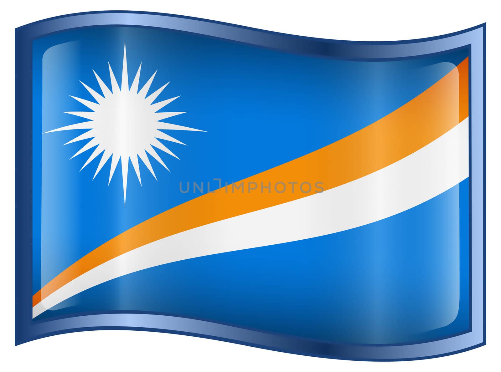 Marshall Islands Flag icon, isolated on white background.