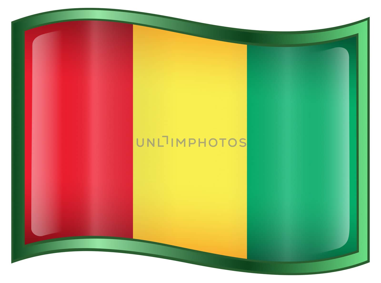 Guinea Flag icon, isolated on white background.