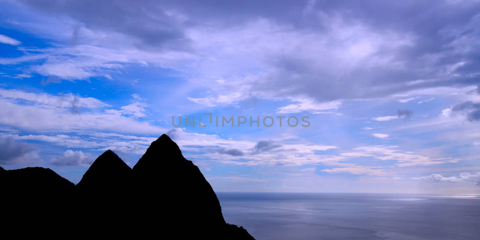 Silhouette of the Pitons by Wirepec