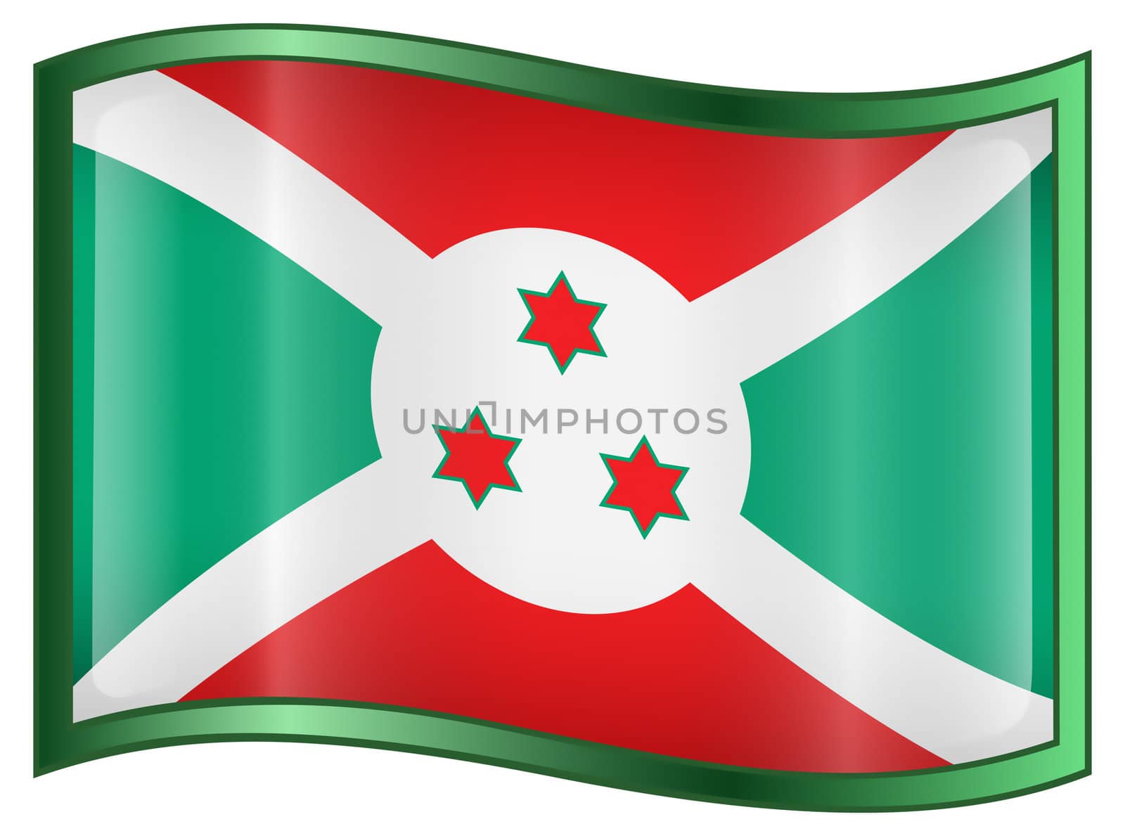 Burundi Flag icon, isolated on white background.