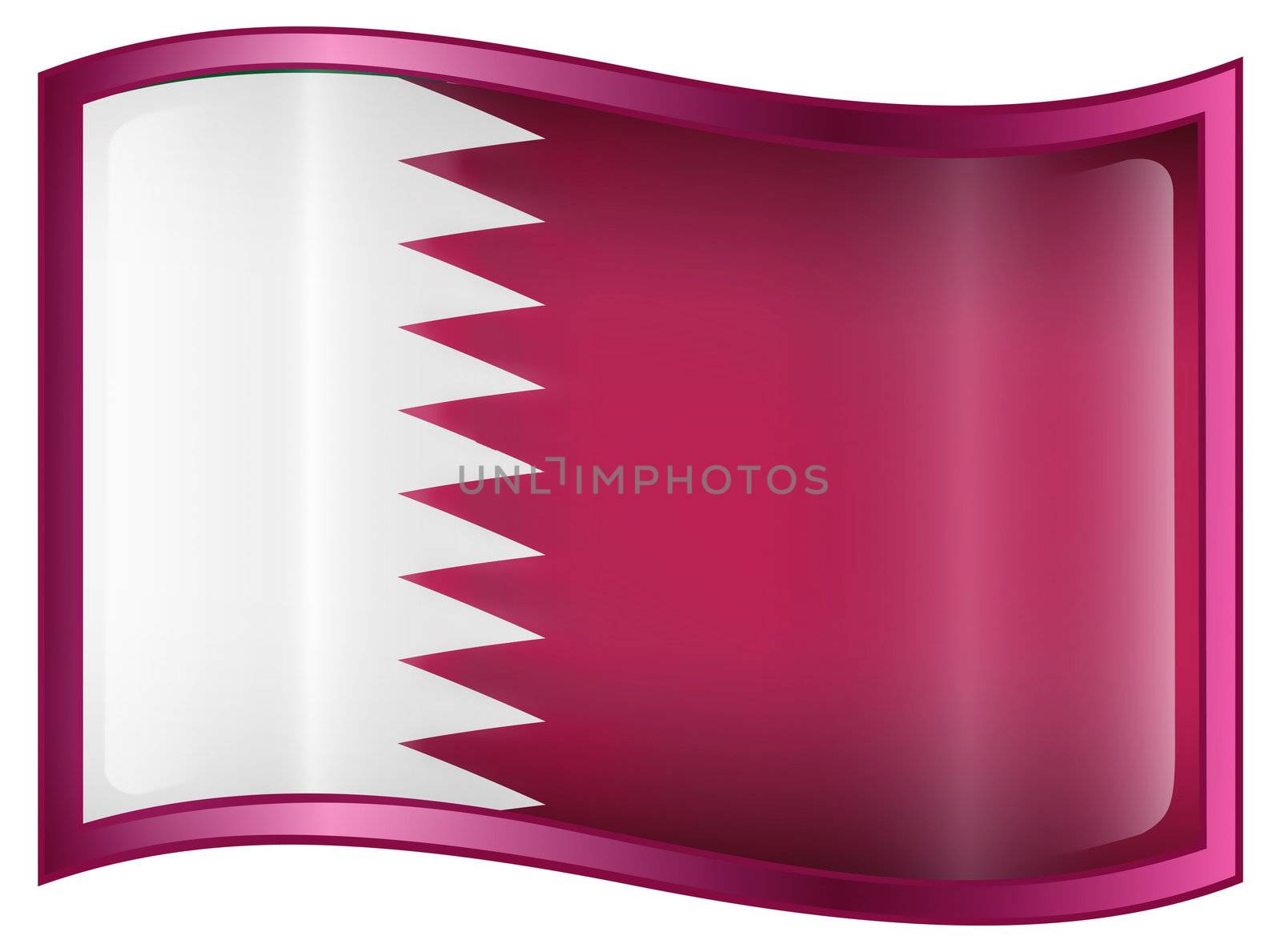 Qatar flag icon, isolated on white background