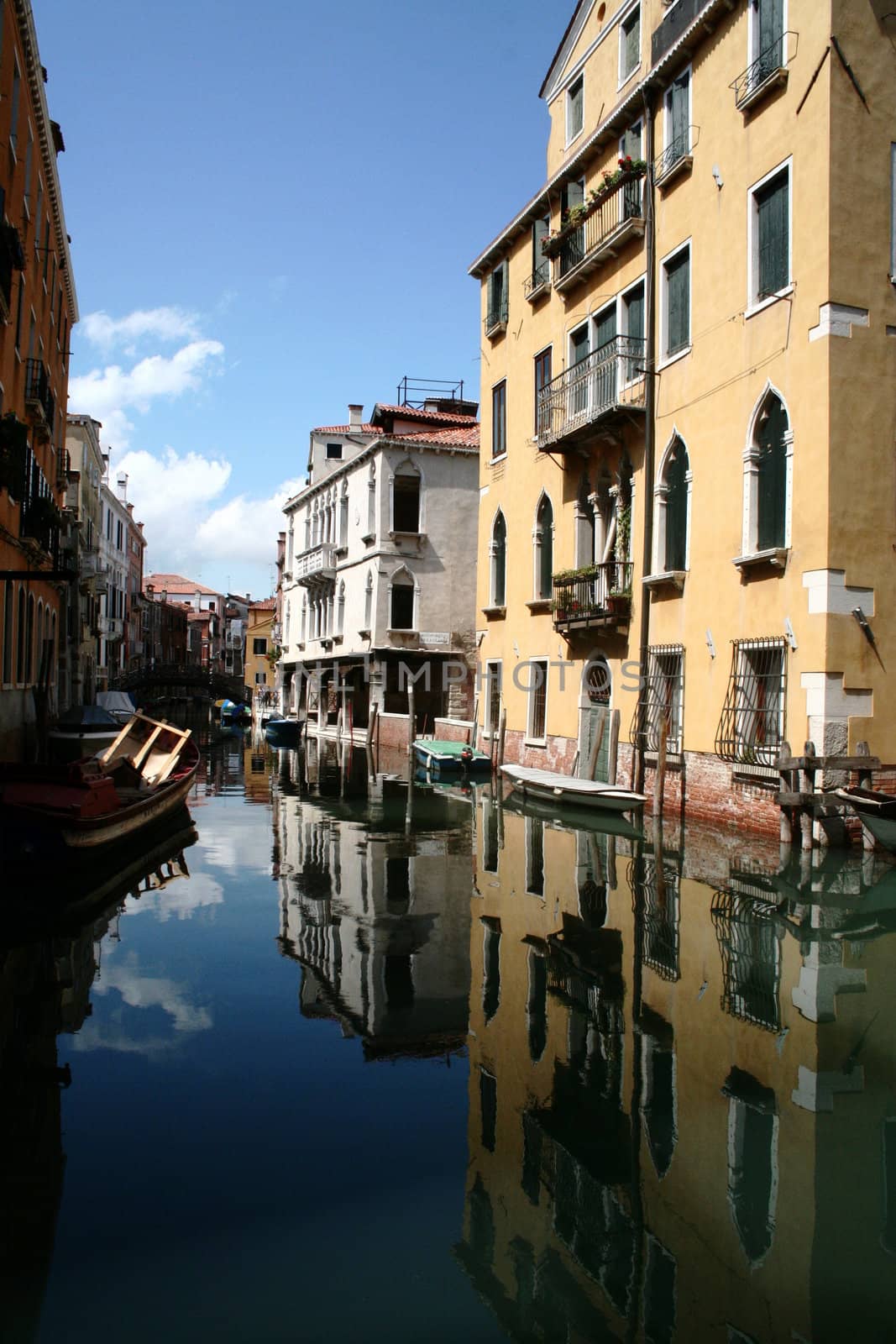 Trough the canals in Venice, Italy.