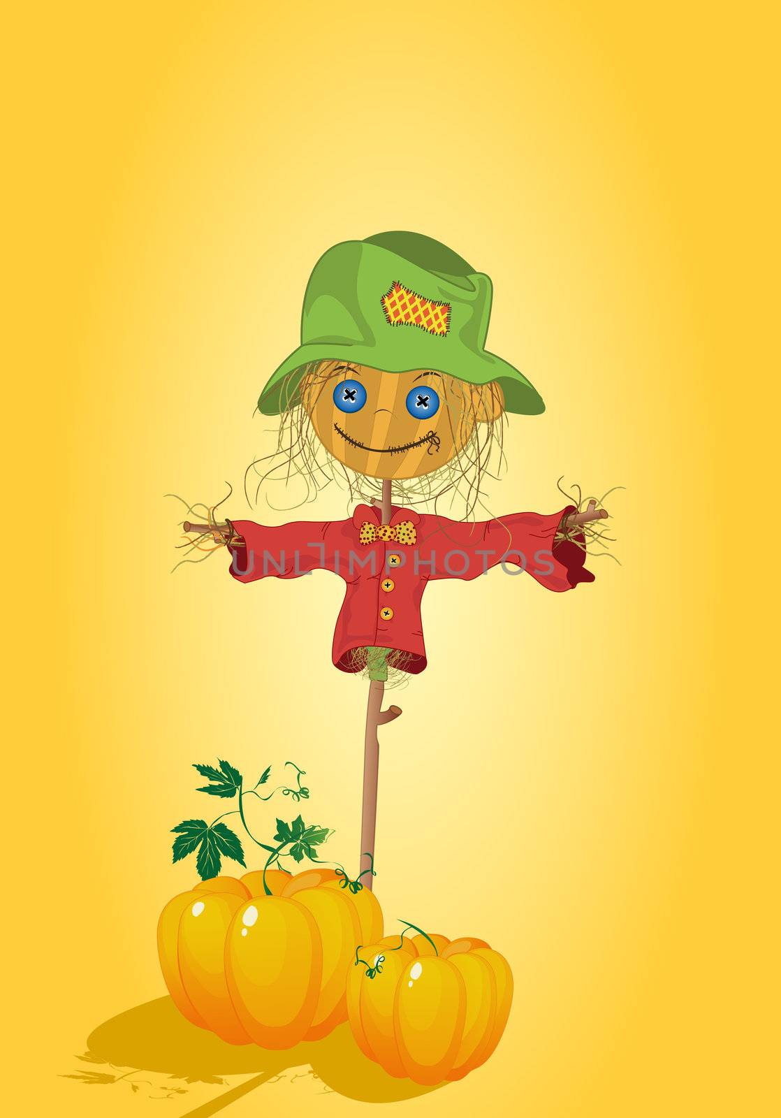 Scarecrow with pumpkins by Lirch