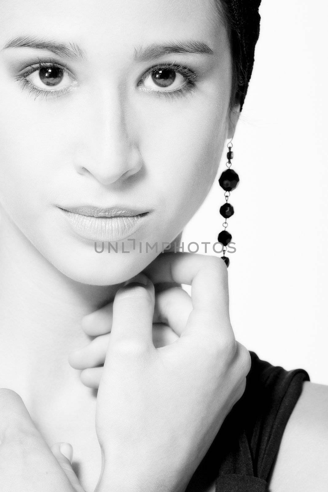 Studio portrait of a cute beautiful mixed race, vietnamese girl 