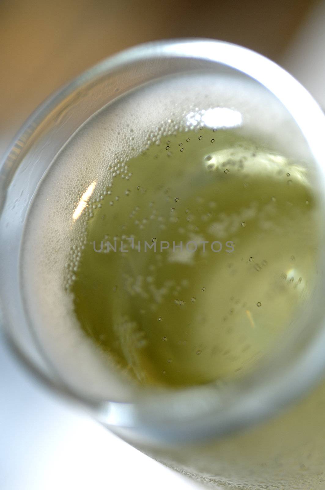 sparkling white wine in flute glass for celebration