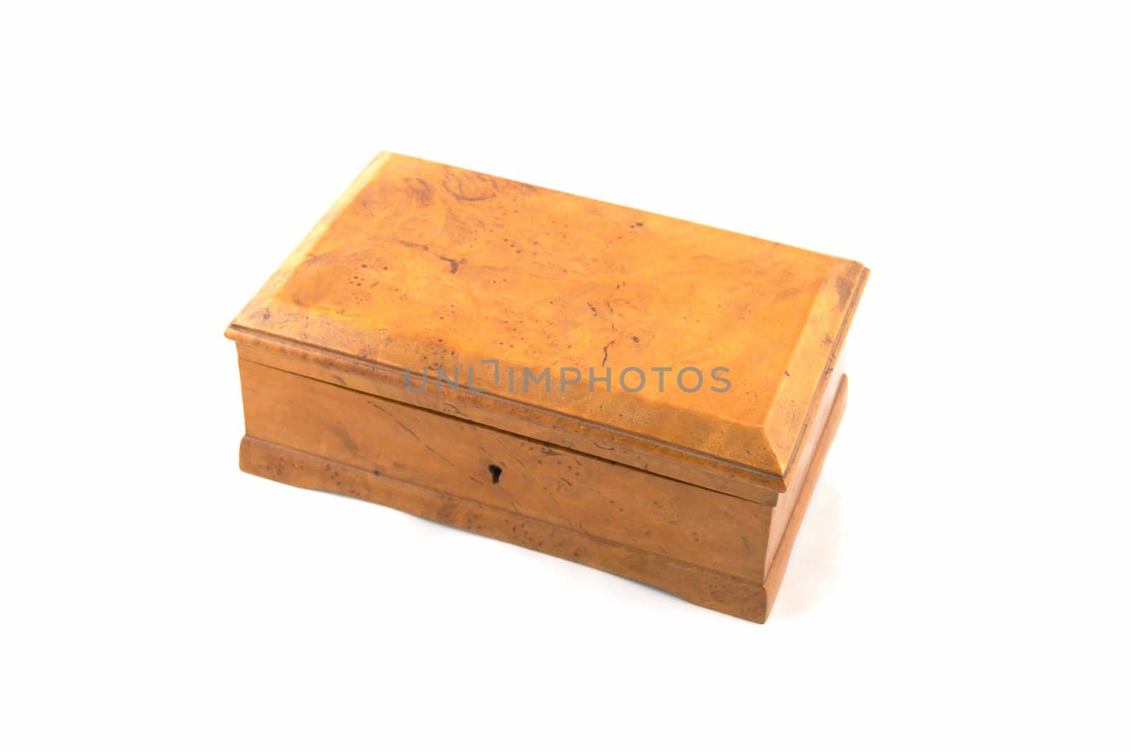 Casket with ornaments on a white background