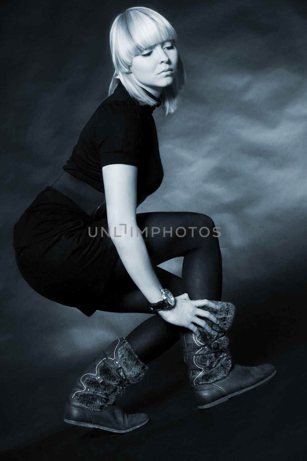 a model portrait in the studio