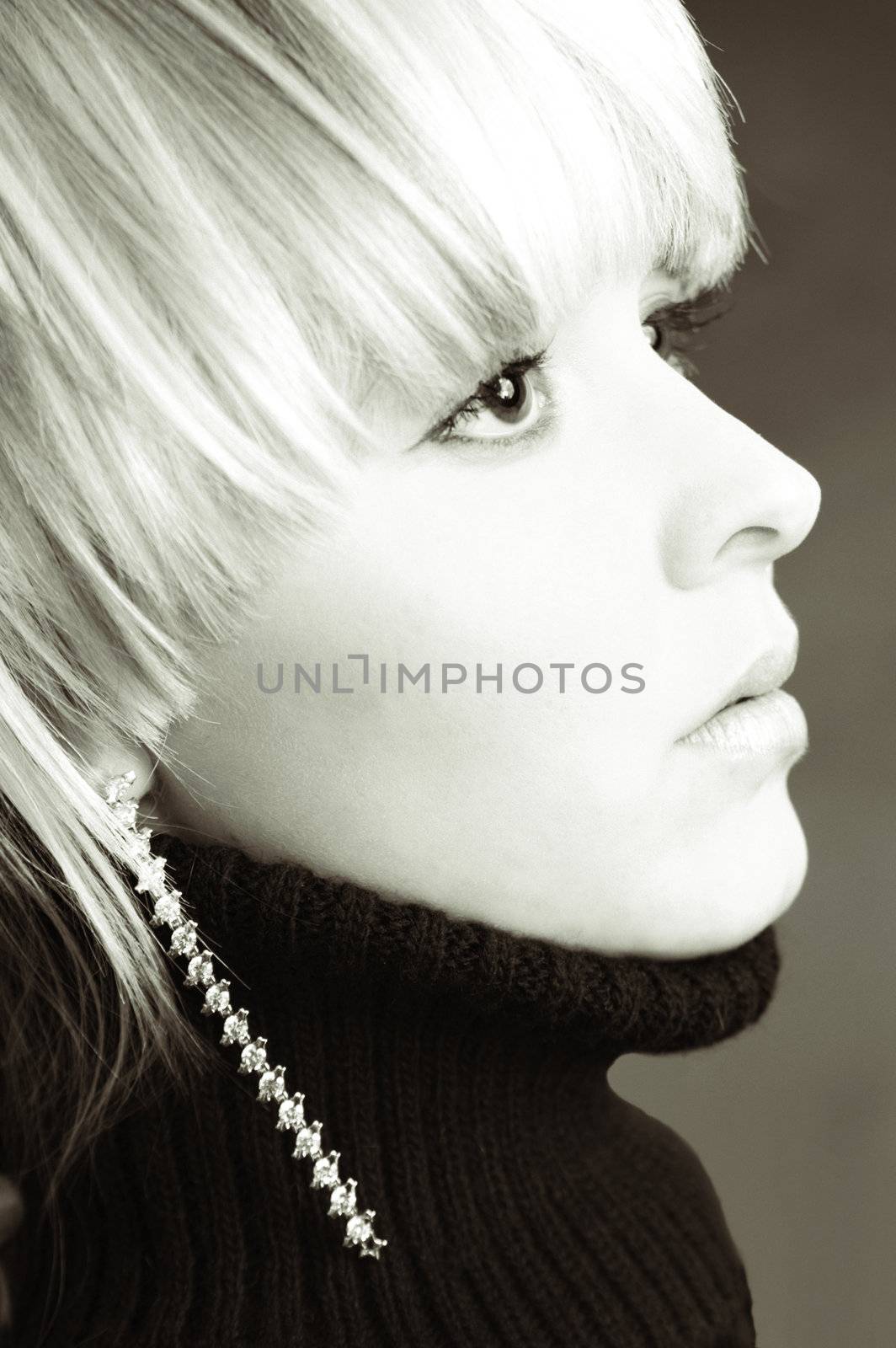 a model portrait in the studio