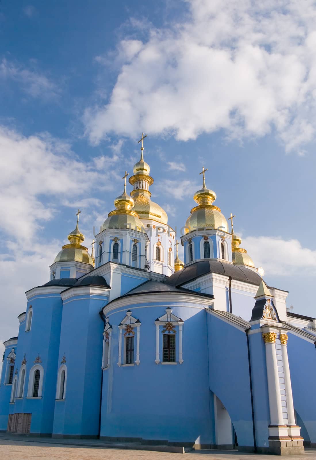 
Domes of a temple of a monastery of sacred Michael in Kiev