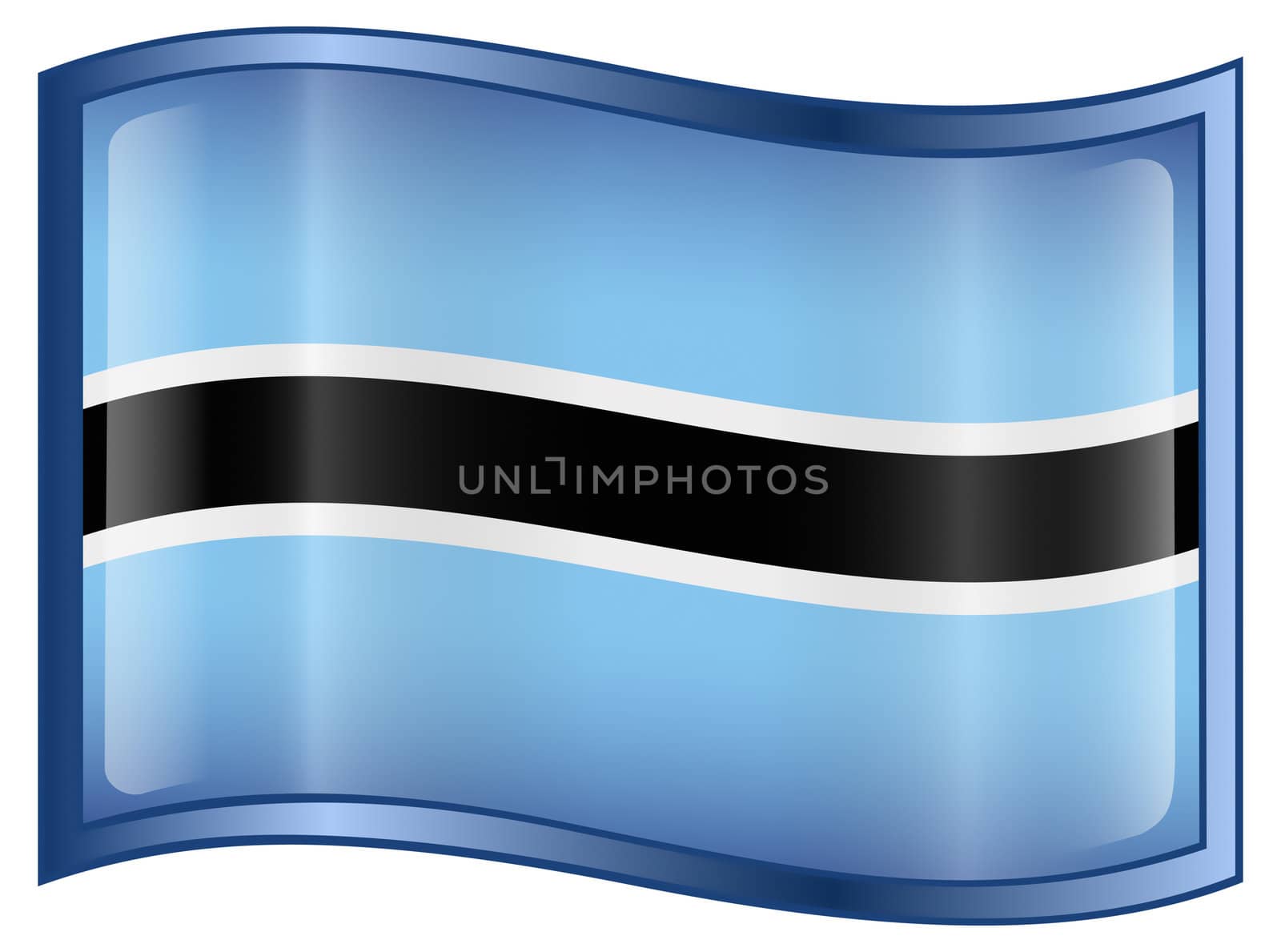 Botswana Flag icon, isolated on white background.