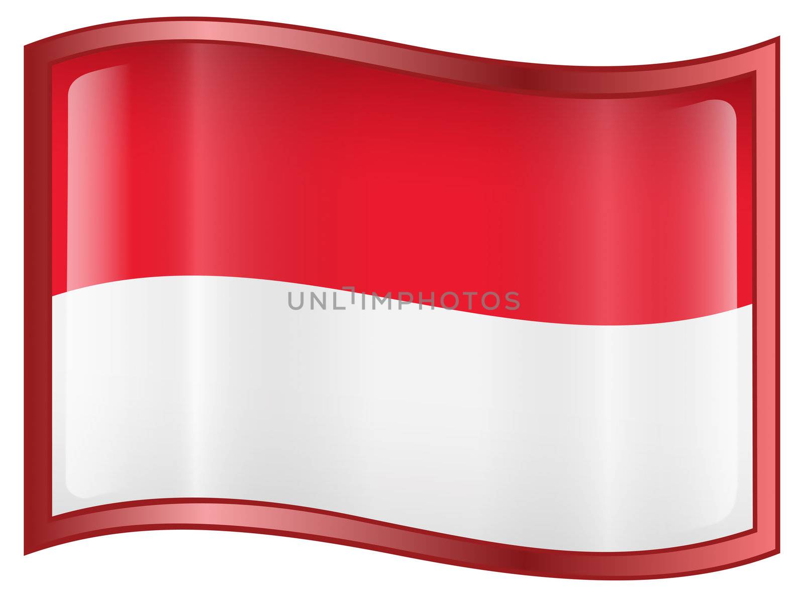 Monaco flag icon, isolated on white background