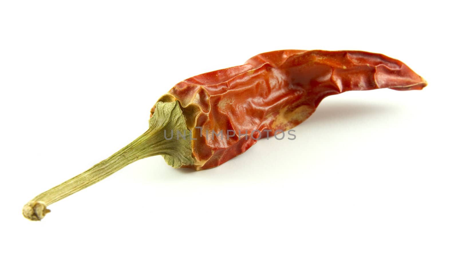 Dry pepper isolated on white background