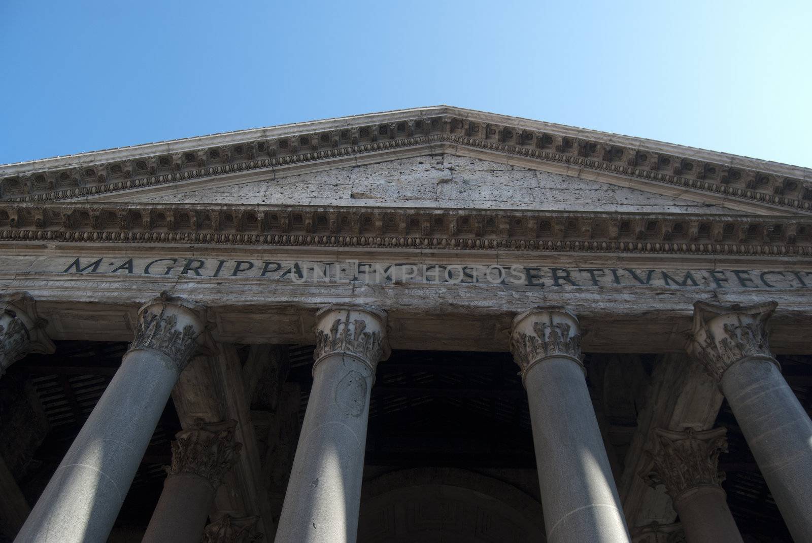 Rome. The top of the Pantheon, a very important monument of the city